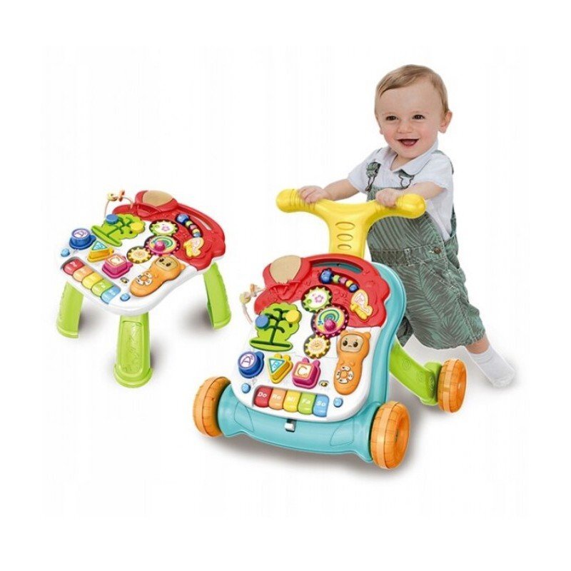 Procart Premergator interactiv multifunctional masuta activitati efecte sonore maner reglare inaltime 2 viteze ajustabile