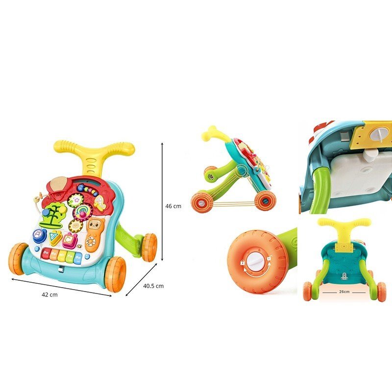Procart Premergator interactiv multifunctional masuta activitati efecte sonore maner reglare inaltime 2 viteze ajustabile