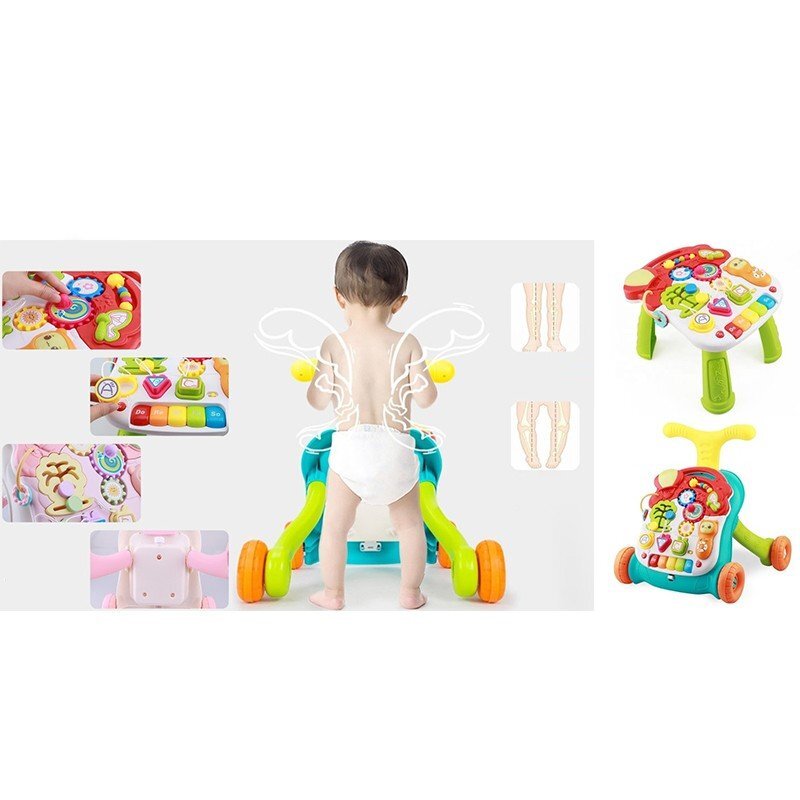 Procart Premergator interactiv multifunctional masuta activitati efecte sonore maner reglare inaltime 2 viteze ajustabile