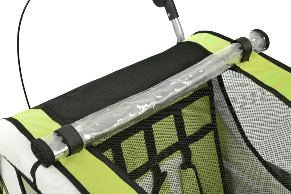 Procart Remorca de bicicleta pentru transport copii 2 locuri sigura si confortabila capacitate 40 kg