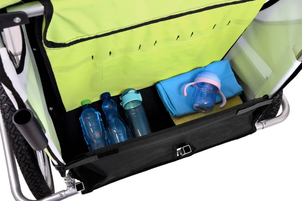 Procart Remorca de bicicleta pentru transport copii 2 locuri sigura si confortabila capacitate 40 kg