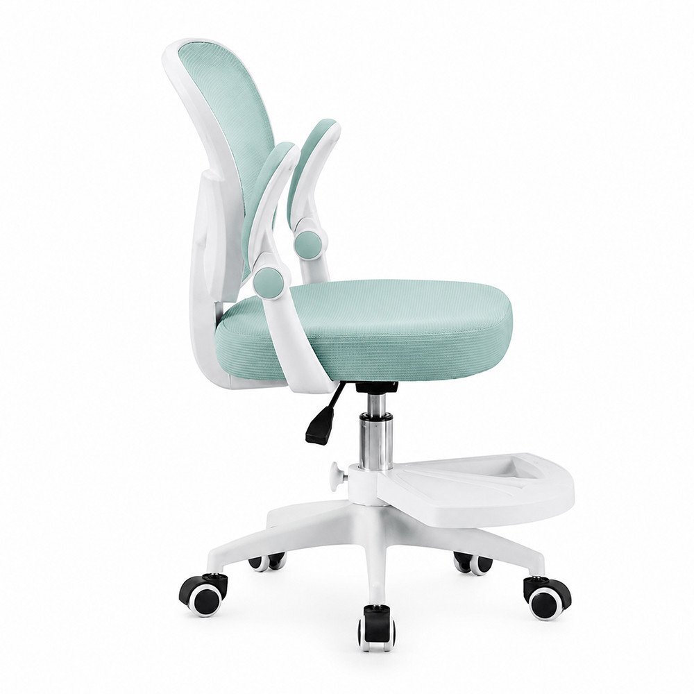 Procart Scaun de birou ergonomic pentru copii si adolescenti verde menta reglabil pe inaltime suport picioare