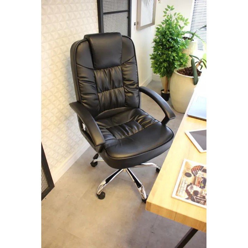 Procart Scaun ergonomic directorial inaltime reglabila 108-118 cm rotativ maxim 150 kg negru