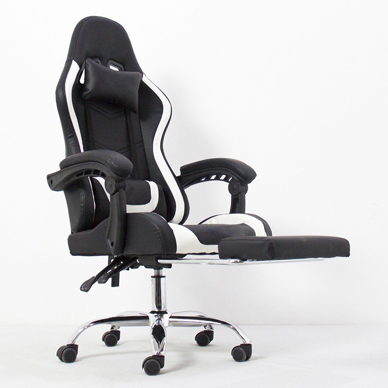 Procart Scaun ergonomic pentru gaming cotiere tetiera suport lombar spatar rabatabil suport picioare inaltime reglabila