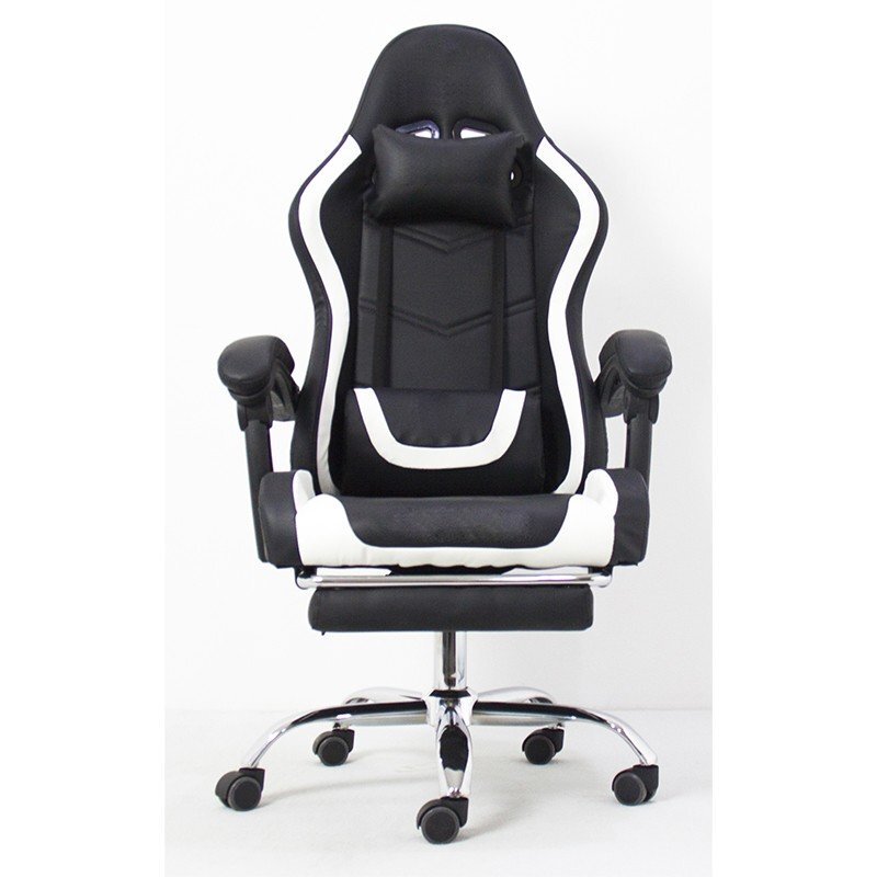 Procart Scaun ergonomic pentru gaming cotiere tetiera suport lombar spatar rabatabil suport picioare inaltime reglabila