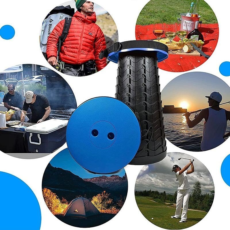 Procart Scaun rotund pliabil telescopic maner pentru transport pescuit si camping
