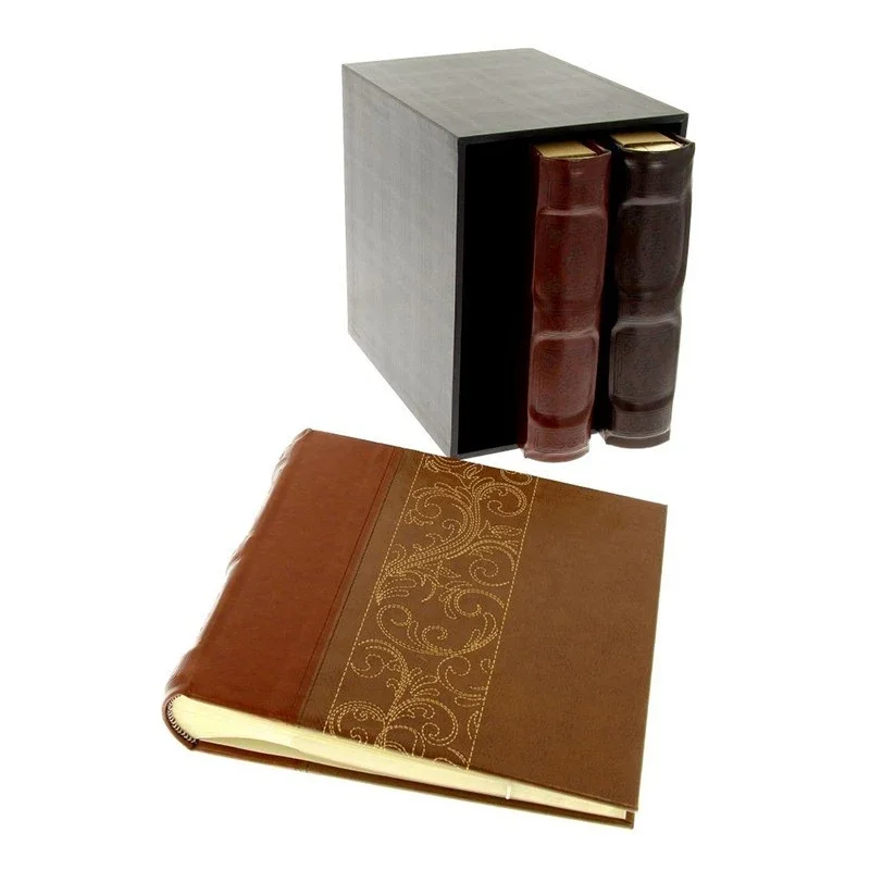 Procart Set 3 albume format 10x15 600 poze piele ecologica cutie decorativa lemn