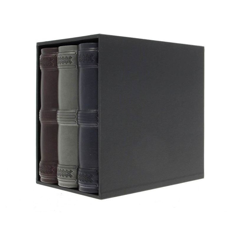 Procart Set 3 albume foto 10x15 elegant 600 poze piele ecologica cutie decorativa lemn