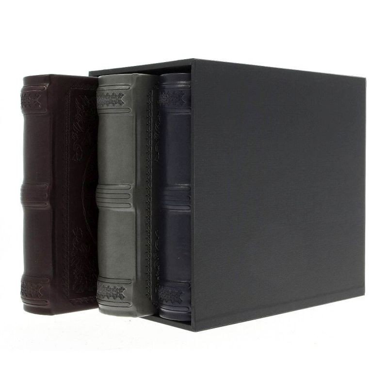 Procart Set 3 albume foto 10x15 elegant 600 poze piele ecologica cutie decorativa lemn