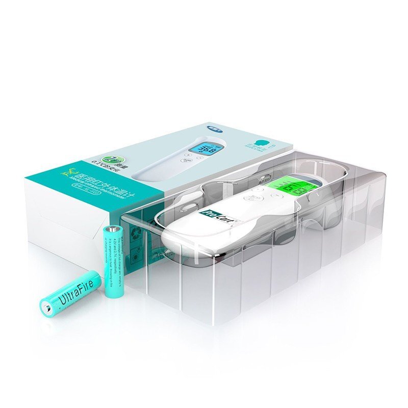 Procart Termometru digital non contact led corp si suprafete cu infrarosu dispozitiv medical memorie alarma
