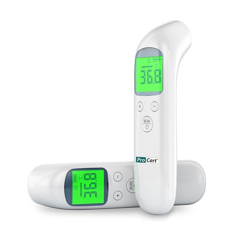 Procart Termometru digital non contact led corp si suprafete cu infrarosu dispozitiv medical memorie alarma