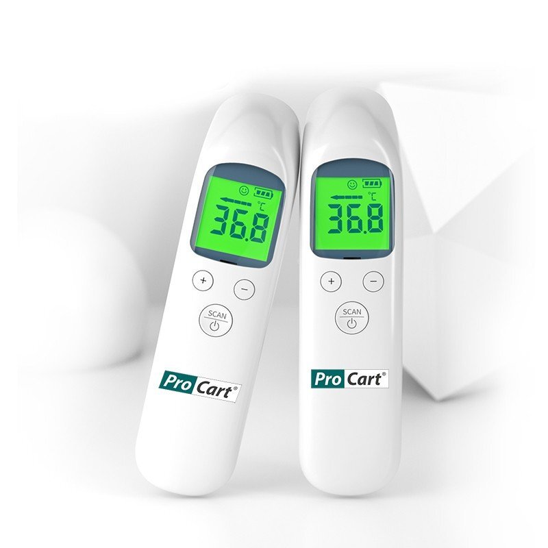 Procart Termometru digital non contact led corp si suprafete cu infrarosu dispozitiv medical memorie alarma