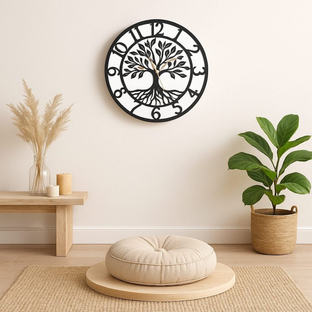 Promotional Print Ceas de perete model Copacul VietiiTree of Life material MDF diametru 30 cm