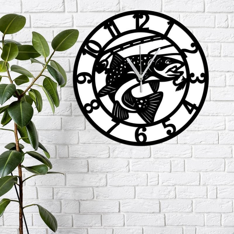 Promotional Print Ceas de perete model Pescuit material MDF diametru 30 cm