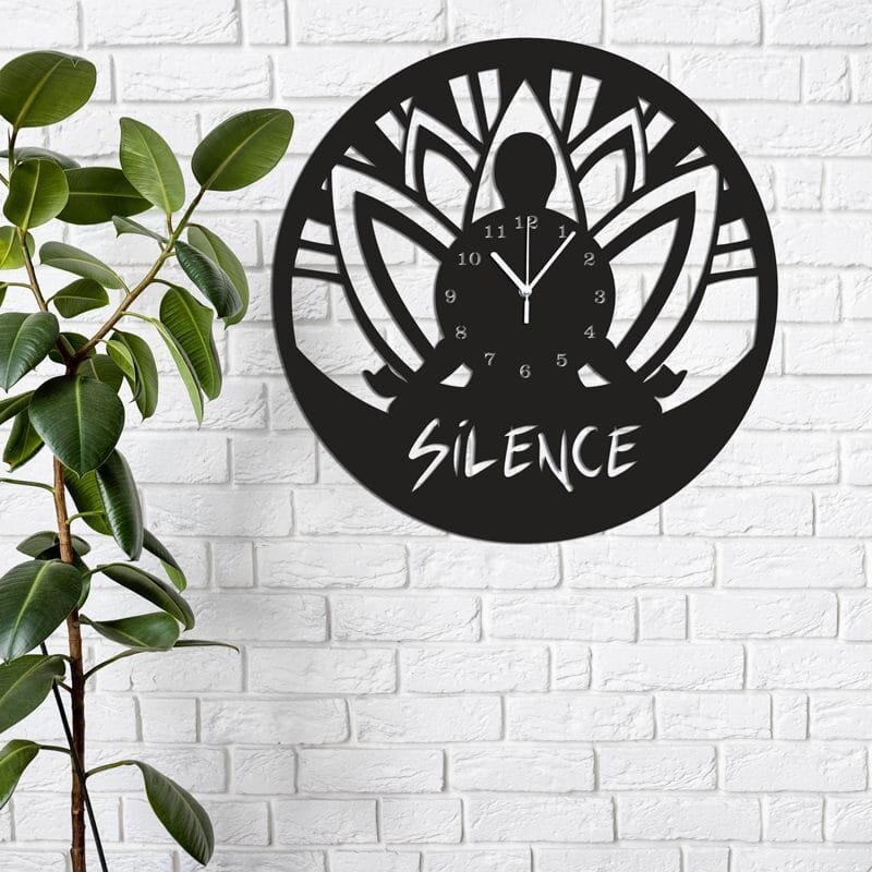 Promotional Print Ceas de perete model Yoga Qi Gong si Tai Chi material MDF diametru 30 cm