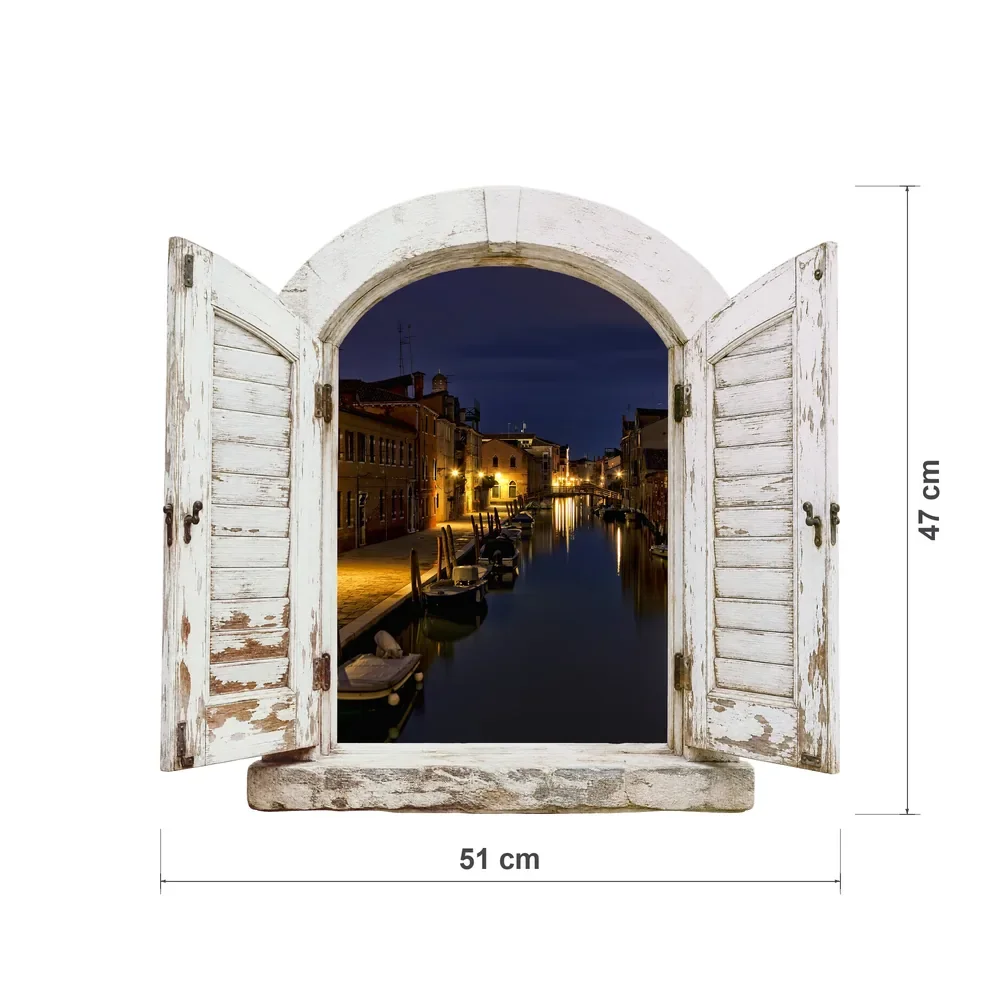 Promotional Print Sticker perete 3D Canal venetian autocolant textil Premium repozitionabil 51x47 cm