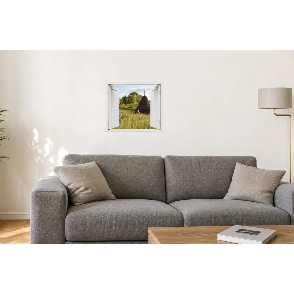 Promotional Print Sticker perete 3D Capita la Breb autocolant textil Premium repozitionabil 56x47 cm