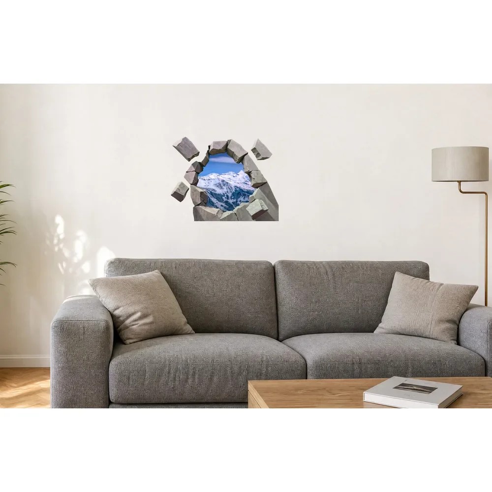 Promotional Print Sticker perete 3D Creste inzapezite autocolant textil Premium repozitionabil 53x46 cm