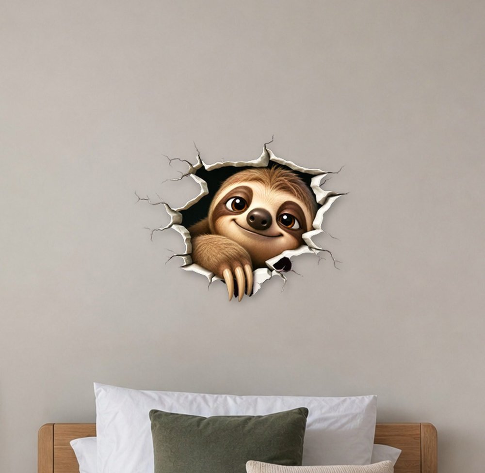 Promotional Print Sticker perete 3D Lenes autocolant textil Premium Repozitionabil 50x47 cm