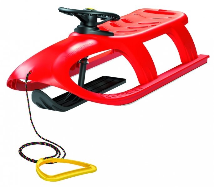 Prosperplast Sanie Bullet Control rosie copii si adulti cu volan pentru controlul directiei sina alunecare din otel 102.5x40x45cm