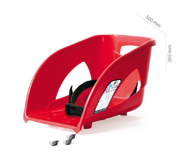 Prosperplast Sanie Bullet Control rosie cu scaun ergonomic pentru copii volan pentru controlul directiei sina alunecare din otel 102.5x40x45cm