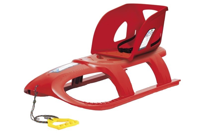 Prosperplast Sanie Bullet cu scaun ergonomic pentru copii rosie centura de siguranta sina alunecare din otel 102.5x40x23cm