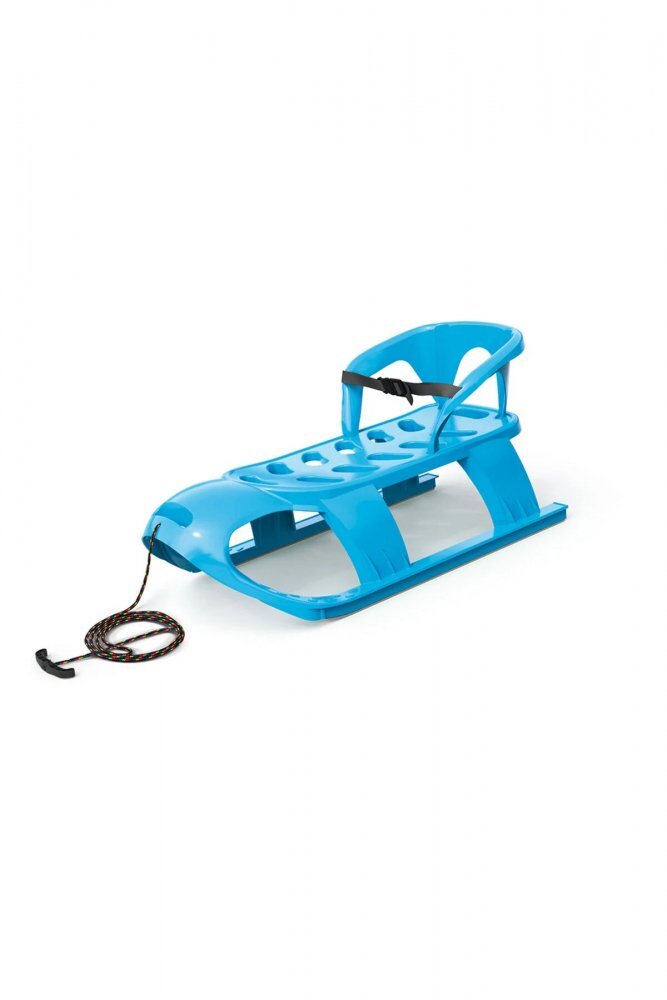 Prosperplast Sanie pentru copii Bezzy Albastra cu sina alunecare din otel si spatar 87x45x26 cm