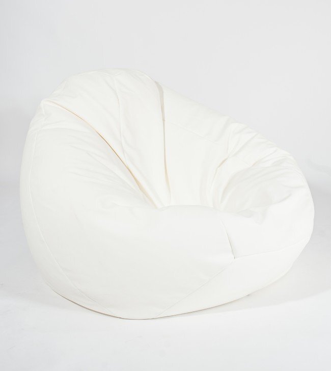 Pufrelax Fotoliu mare nirvana gigant white umplut cu perle polistiren beanbag para marca