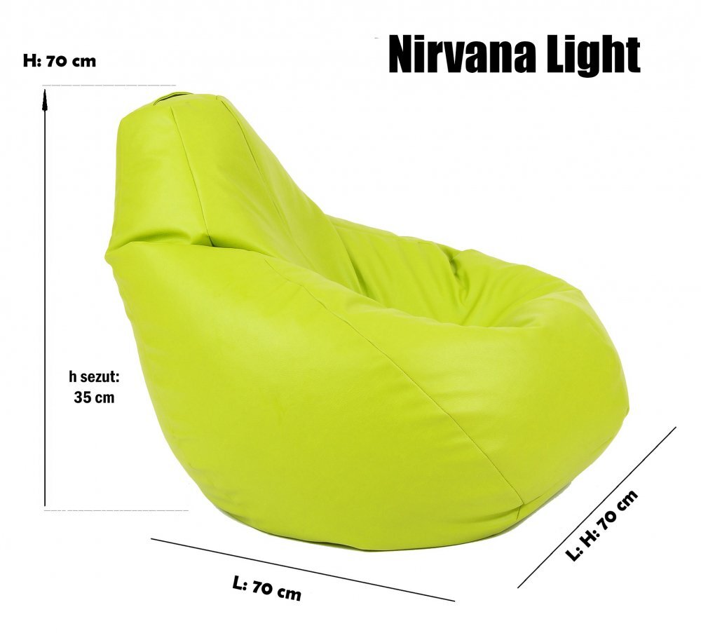 Pufrelax Fotoliu mic copii 4-14 ani nirvana light bej umplut cu perle polistiren