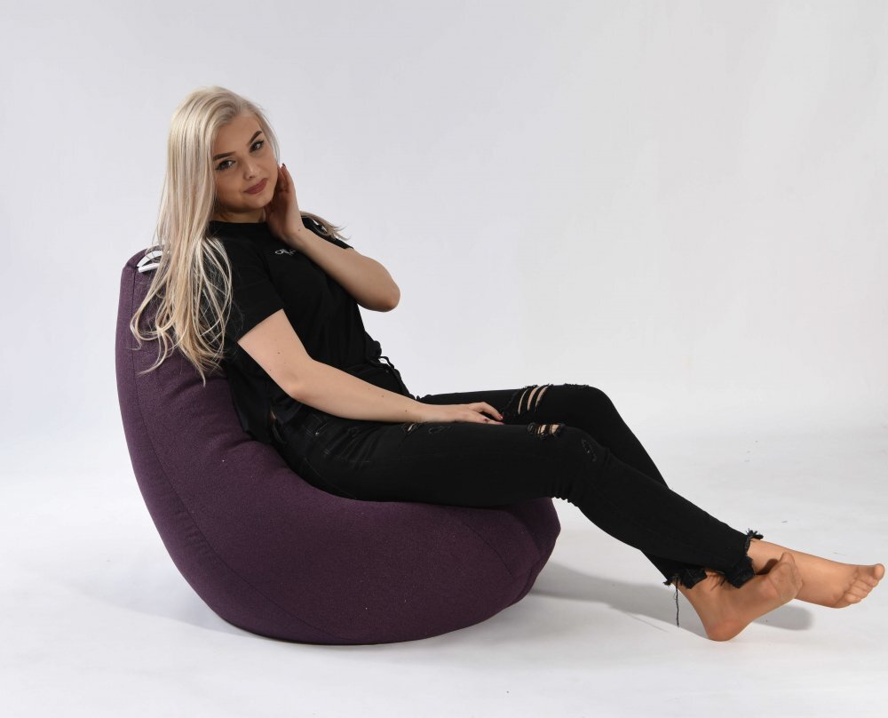 Pufrelax Fotoliu mic copii 4-14 ani nirvana light chocolate piele eco umplut cu perle polistiren