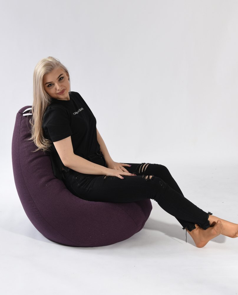 Pufrelax Fotoliu mic copii 4-14 ani nirvana light fancy purple husa detasabila umplut cu perle polistiren