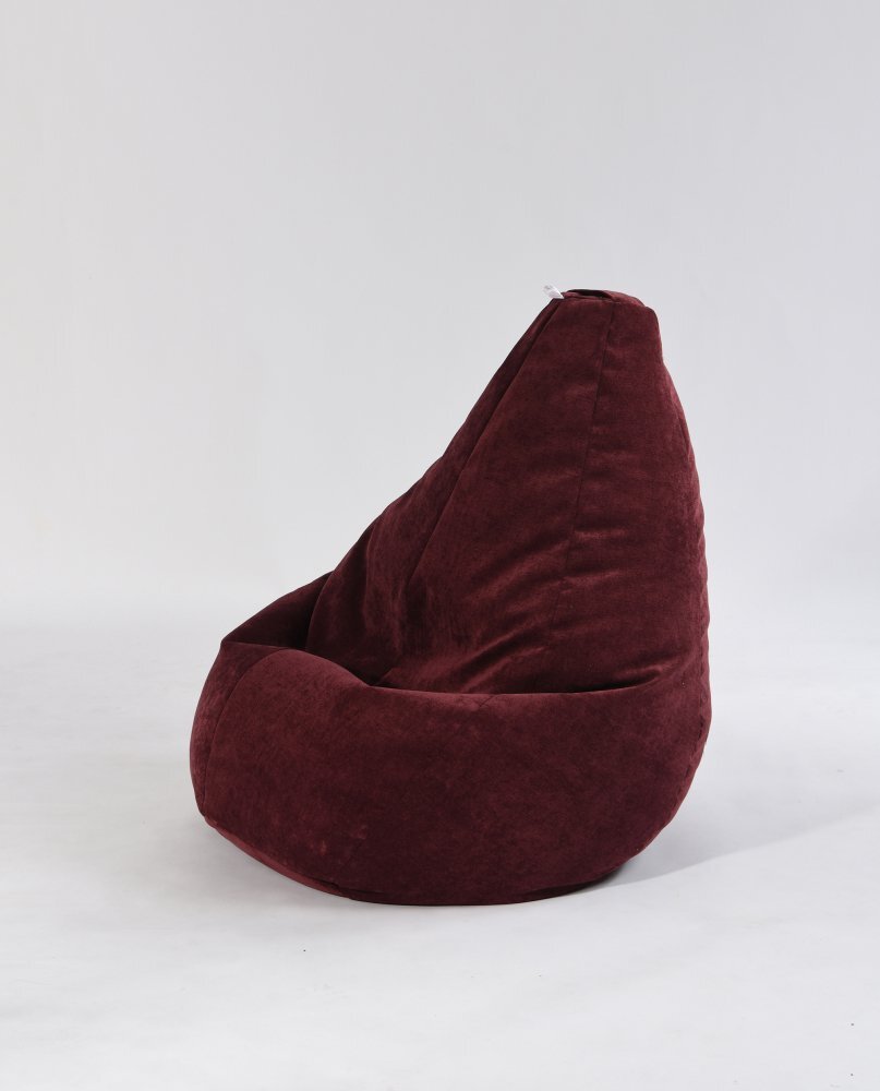 Pufrelax Fotoliu mic copii 4-14 ani nirvana light velvet marsala umplut cu perle polistiren