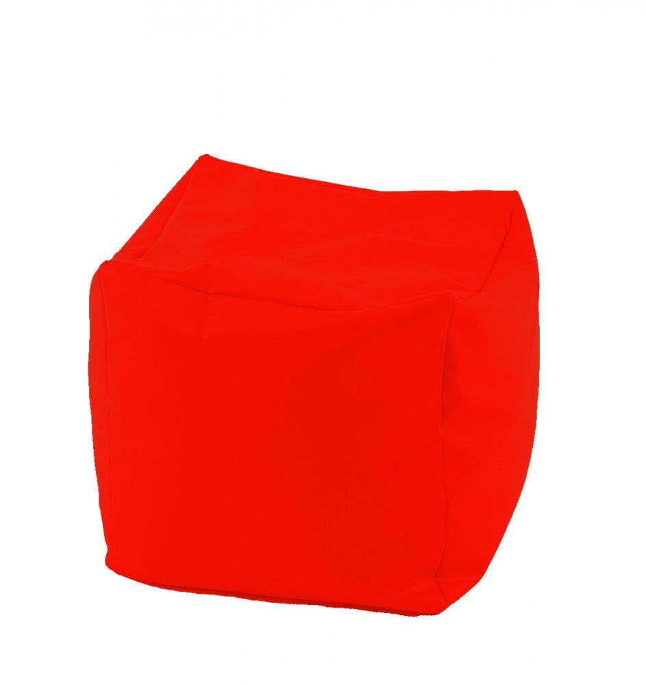 Pufrelax Fotoliu mic taburet cub Neon Orange pretabil si la exterior umplut cu perle polistiren
