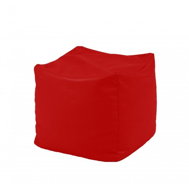Pufrelax Fotoliu mic taburet cub Panama Red pretabil si la exterior umplut cu perle polistiren