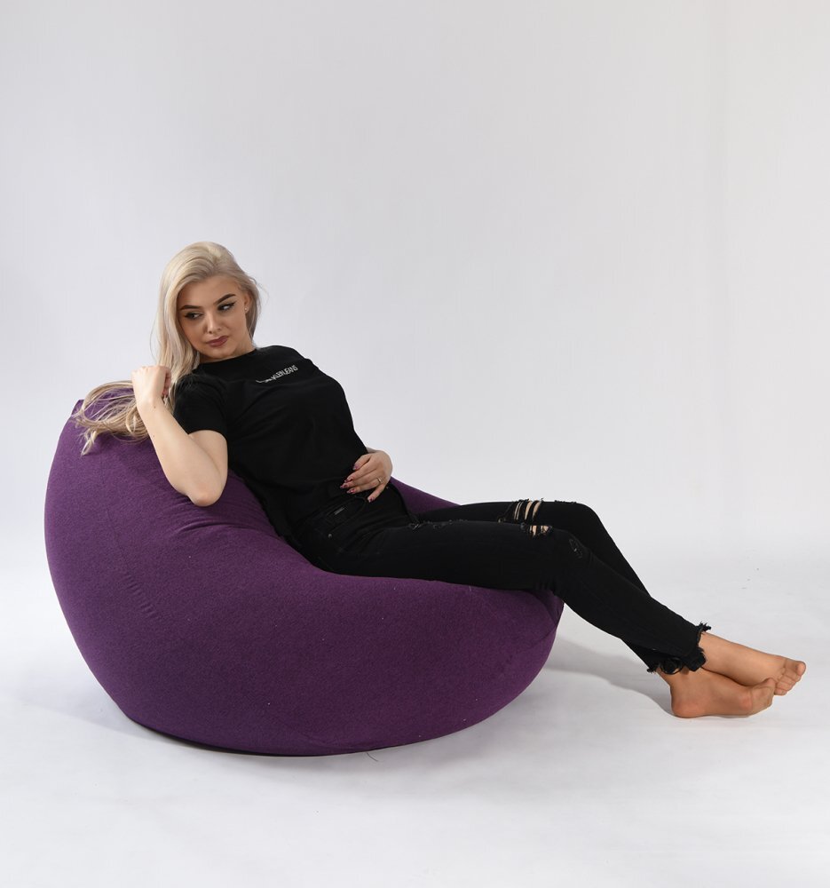 Pufrelax Fotoliu nirvana grande mulberry cu husa detasabila textila umplut cu perle polistiren