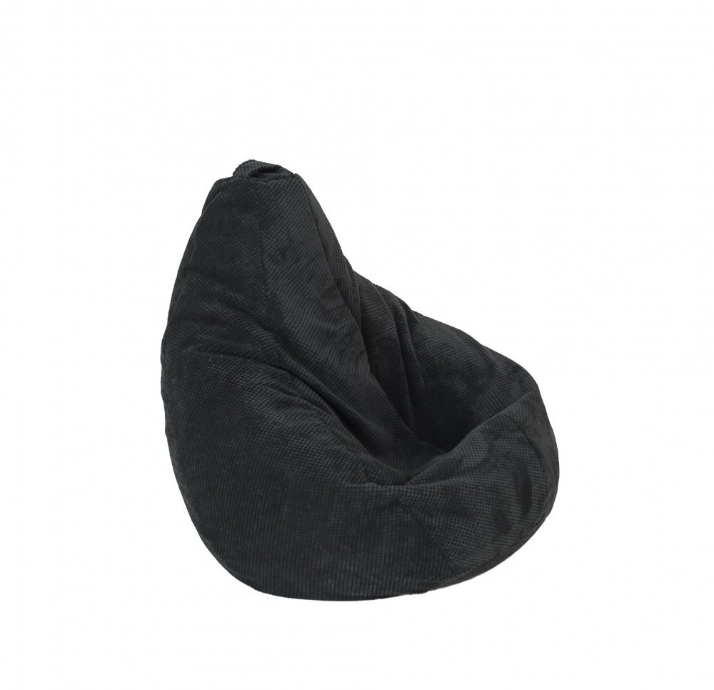 Pufrelax Fotoliu nirvana hobbit black velvet cu husa detasabila textilaumplut cu perle polistiren