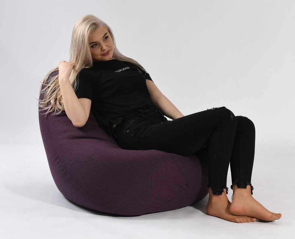 Pufrelax Fotoliu nirvana hobbit fancy purple cu husa detasabila textila umplut cu perle polistiren