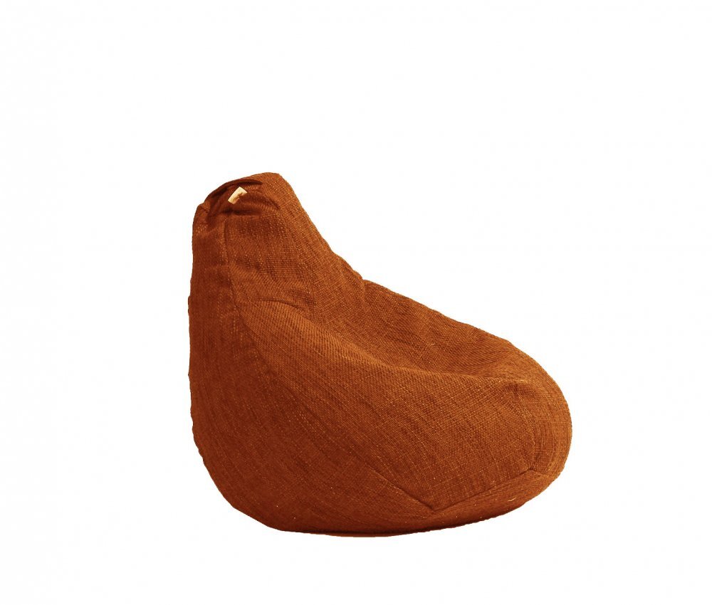 Pufrelax Fotoliu nirvana hobbit terracotta orange cu husa detasabila textila umplut cu perle polistiren