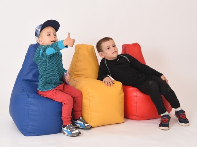 Pufrelax Fotoliu pentru copii 2-8 ani sunlounger junior blue umplut cu perle polistiren marca