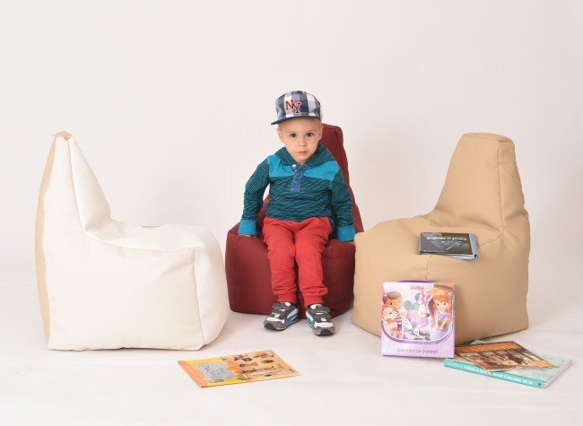 Pufrelax Fotoliu pentru copii 2-8 ani sunlounger junior wine marca