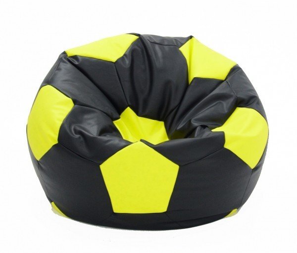 Pufrelax Fotoliu pentru copii 3-10 ani minge telstar junior black lime umplut cu perle polistiren marca
