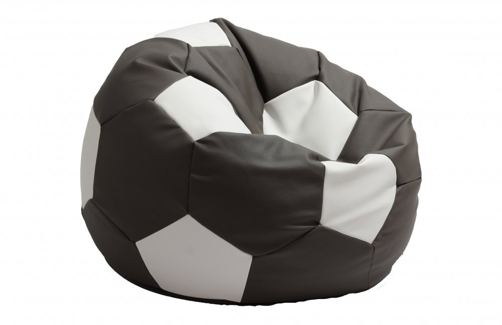 Pufrelax Fotoliu pentru copii 3-10 ani minge telstar junior dark grey umplut cu perle polistiren marca