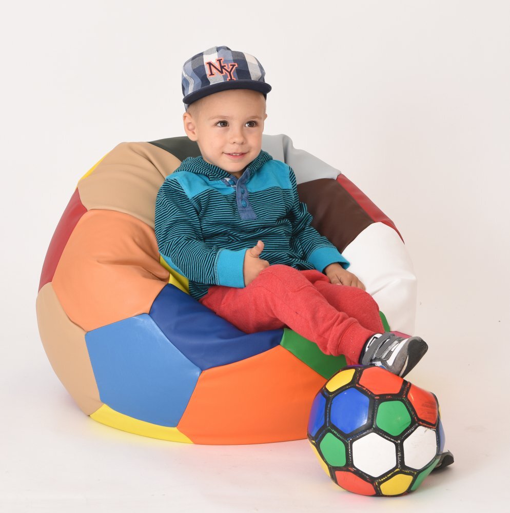 Pufrelax Fotoliu pentru copii 3-10 ani minge telstar junior france umplut cu perle polistiren marca