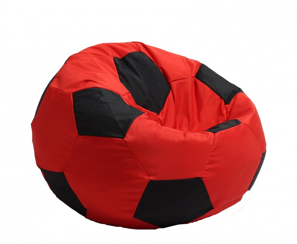 Pufrelax Fotoliu puf pentru copii 3-10 ani minge telstar junior oanama red black umplut cu perle polistiren