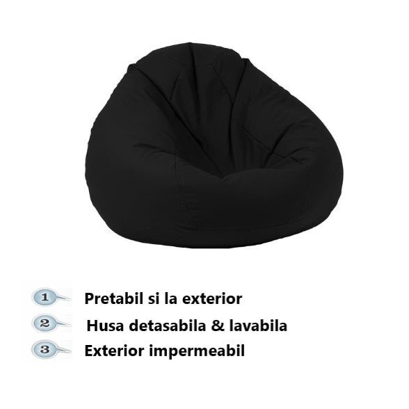 Pufrelax Fotoliu puf tip sac nirvana gigant teteron chocolatte pretabil si la exterior umplut cu perle polistiren