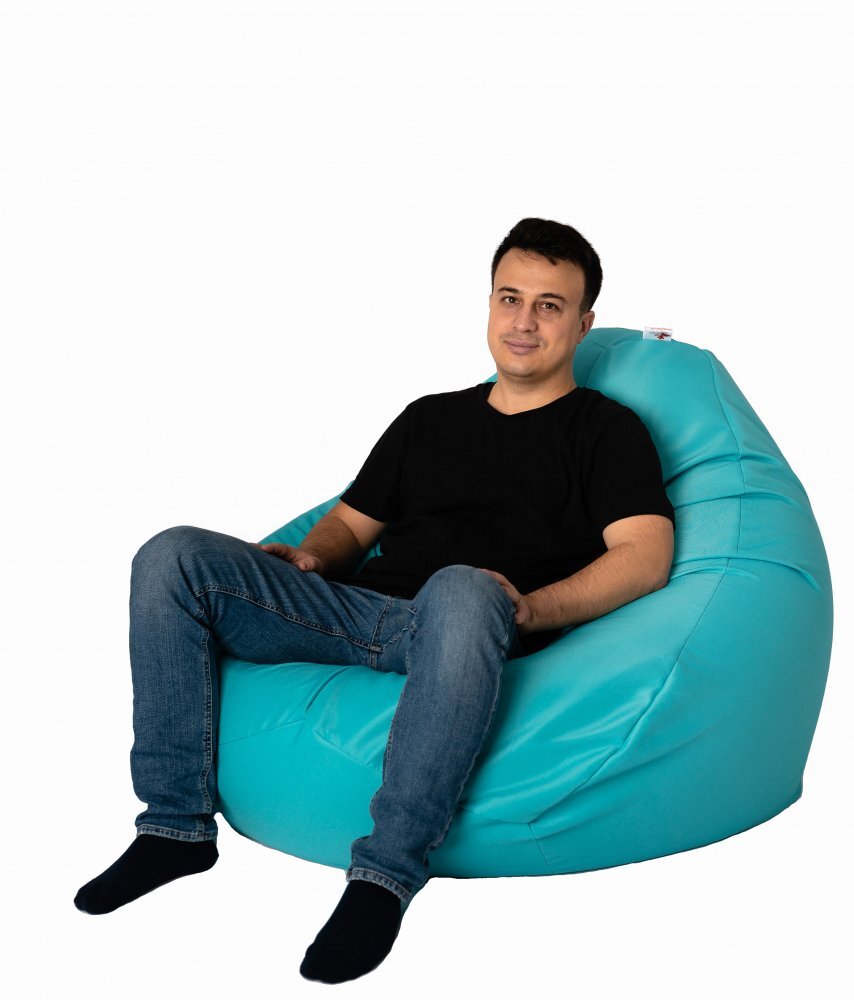 Pufrelax Fotoliu puf tip sac nirvana grande panama aqua pretabil si la exterior umplut cu perle polistiren