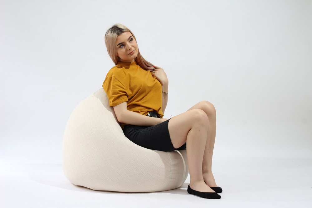 Pufrelax Fotoliu relaxo husa detasabila textila umplut cu perle polistiren