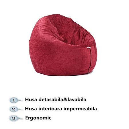 Pufrelax Fotoliu relaxo light olive cu husa detasabila textila umplut cu perle polistiren