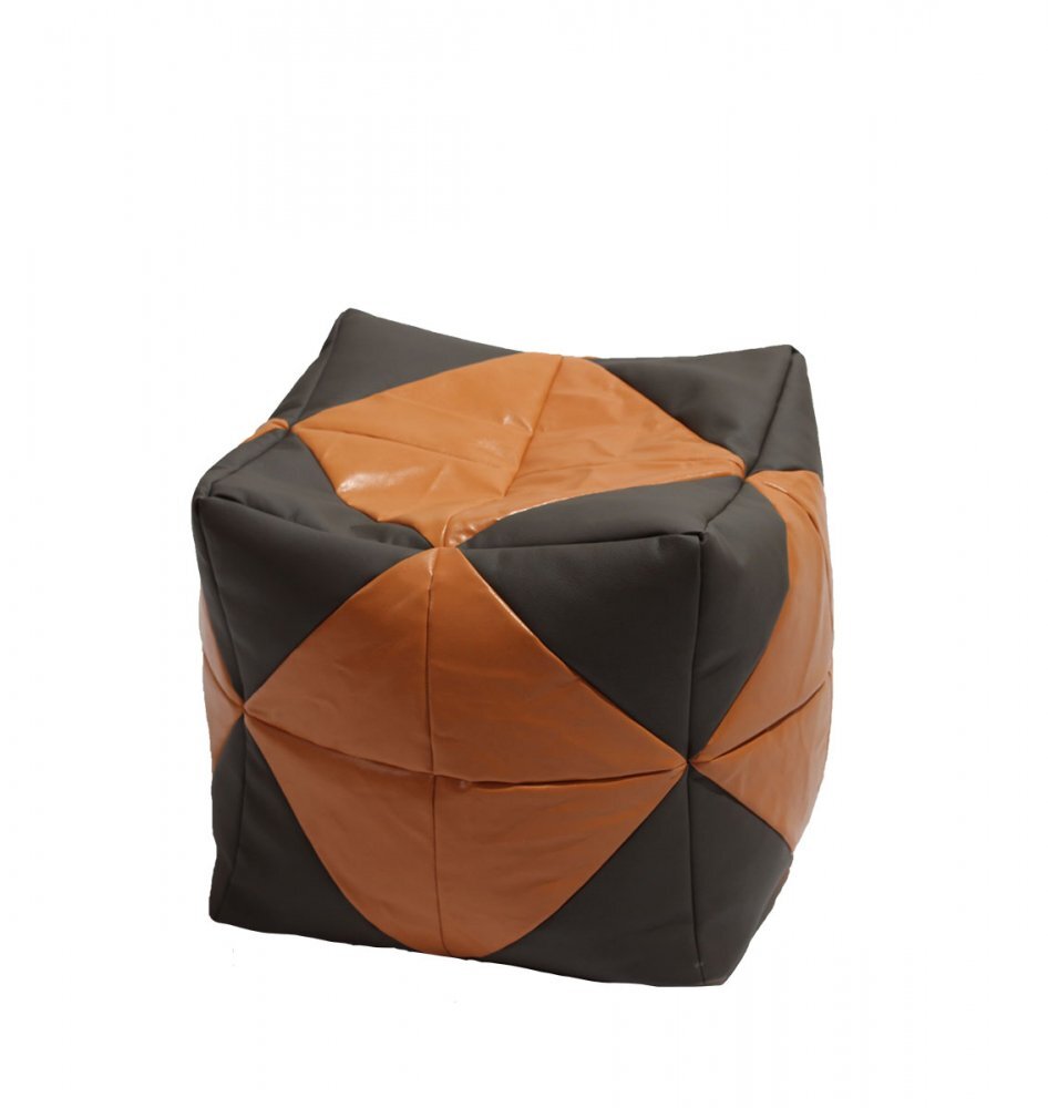 Pufrelax Fotoliu taburet cub caramel Filling piele eco umplut cu perle polistiren