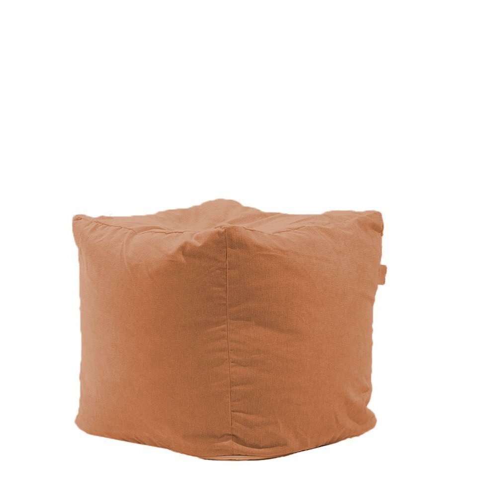 Pufrelax Fotoliu taburet cub gama Premium Terracotta Orange cu husa detasabila textila umplut cu perle polistiren
